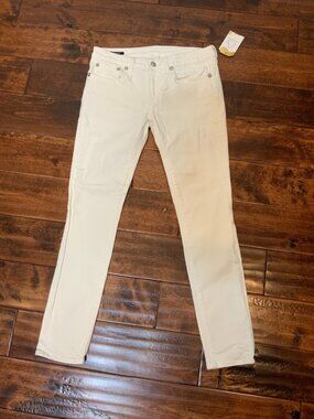 R13 White Denim Kate Skinny Jeans $365, Size 27